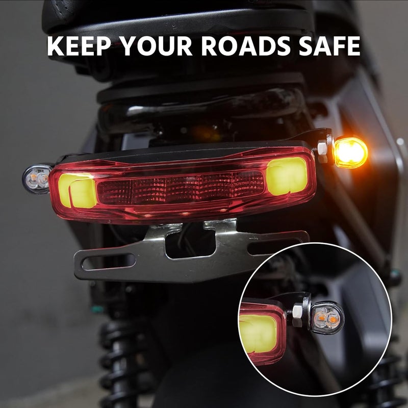 Techtek mini led turn signals motorcycle blinkers dirt bike Rear front turn signals universal bullet signal lights suitable for honda harley suziki motorcycles (TURN02) - Image 5